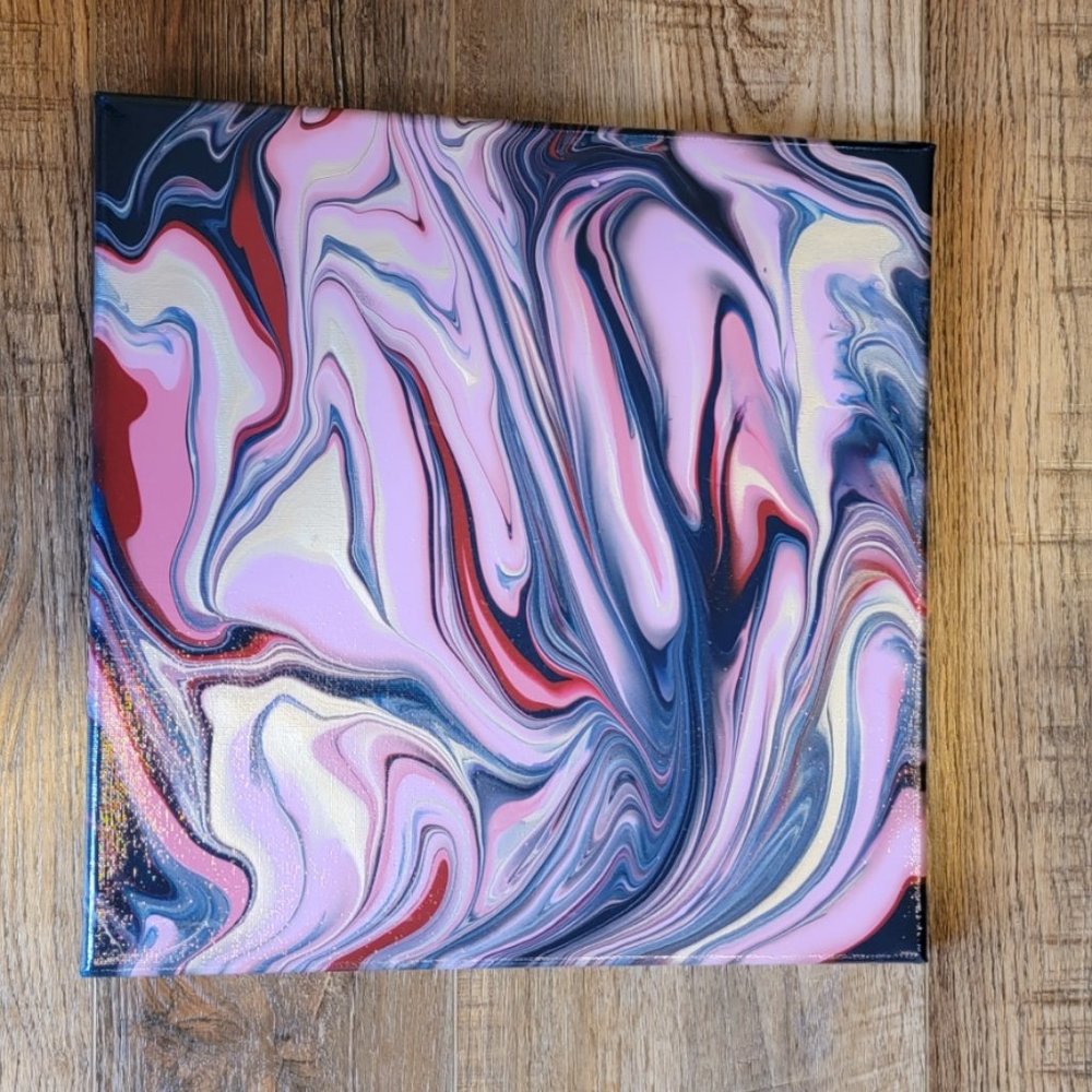 12 x 12 Pour Painting Golf Ball Swirl